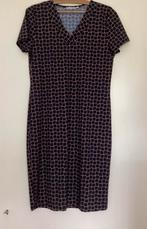 Jurk,   blauw met rose ruitjes patroon,   mooie travelstof., Maat 38/40 (M), Overige kleuren, Ophalen of Verzenden, Knielengte