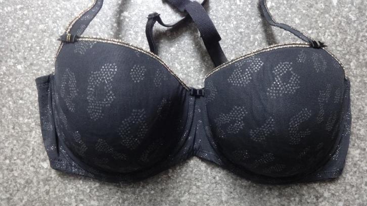 80D Keurige Prima Donna Twist met goudglitterrandje, Kleding | Dames, Ondergoed en Lingerie, BH, Zwart, Verzenden