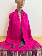 Shanghai Tang zijden shawl paars en grijs 170 x 35 cm, Kleding | Dames, Mutsen, Sjaals en Handschoenen, Ophalen of Verzenden, Zo goed als nieuw