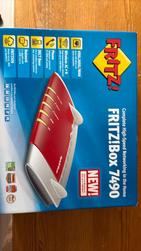 Fritz!Box 7490 Router, Computers en Software, Routers en Modems, Gebruikt, Router met modem, Ophalen of Verzenden