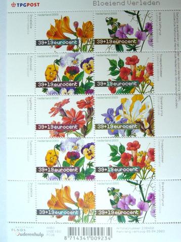 Bloeiend verleden 10x 0,39 postfris postzegel blok vel bloem beschikbaar voor biedingen