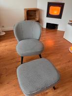 Retro Stoel met Voetenbank - Pepita Design, Ophalen, Gebruikt, Zwart, Eén