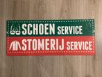 Vintage dubbelzijdig reclame bord, 4 service’s (geen emaille, Ophalen of Verzenden, Zo goed als nieuw