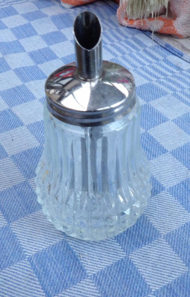 brocante suikerstrooier/ suikerpot van glas, Antiek en Kunst, Antiek | Keukenbenodigdheden, Ophalen of Verzenden