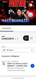 Concert kaartjes Matt Bennett in Antwerpen op 18 oktober, Tickets en Kaartjes, Twee personen, Oktober