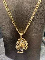 Prachtige 14 karaats gouden ketting met schorpioen hanger, Ophalen of Verzenden, Goud