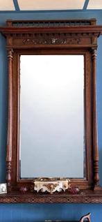 Antiek geslepen schouw spiegel, Antiek en Kunst, Ophalen, Rechthoekig, 100 tot 150 cm, 150 tot 200 cm