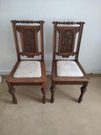 2 antieke stoelen, zitting van stof, Ophalen