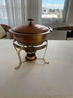 Antieke Koperen Chafing Dish met Frame en Handvat, Ophalen of Verzenden