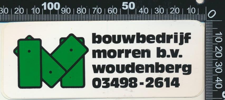 Sticker: Bouwbedrijf Morren - Woudenberg, Verzamelen, Stickers, Zo goed als nieuw, Bedrijf of Vereniging, Ophalen of Verzenden