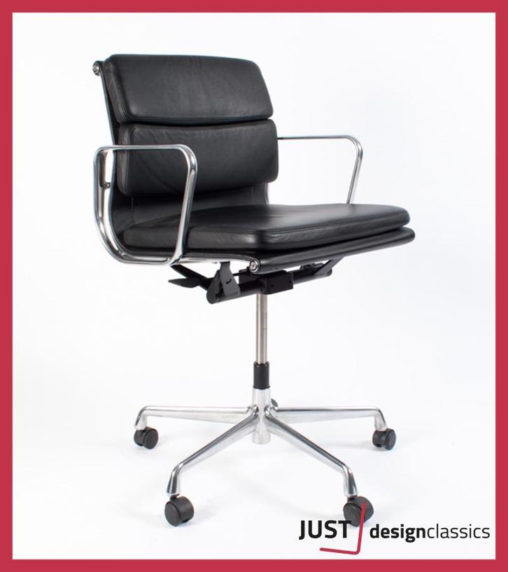 Vitra ea 217 Zwart Leder Gepolijst (voorraad:6), Huis en Inrichting, Bureaustoelen, Bureaustoel, Zwart, Ophalen of Verzenden