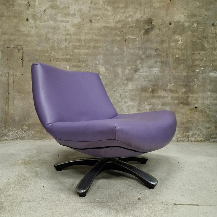 Dyyk coco paarse draaifauteuil leren draaistoel, Huis en Inrichting, Fauteuils, Gebruikt, Leer, 50 tot 75 cm, 75 tot 100 cm, Ophalen of Verzenden