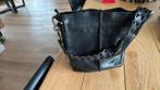 Zwarte leren, schoudertas /damestas van X works, Ophalen of Verzenden, Zo goed als nieuw, Zwart, Shopper