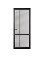 Zwarte binnendeur met glas staallook, Doe-het-zelf en Verbouw, Deuren en Horren, 80 tot 100 cm, Binnendeur, Nieuw, Ophalen of Verzenden