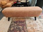 FELIX hocker/poef/voetenbankje cognac kleur leder, Huis en Inrichting, Ophalen, Zo goed als nieuw, Rechthoekig