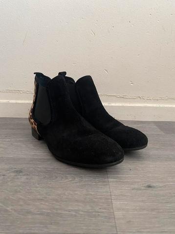 Nieuwe Manfield zwarte suede leren enkellaarzen maat 38 beschikbaar voor biedingen
