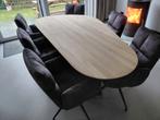 Organische eettafel massief eiken - 220x110cm, Ophalen, Nieuw, 4 tot 6 stoelen