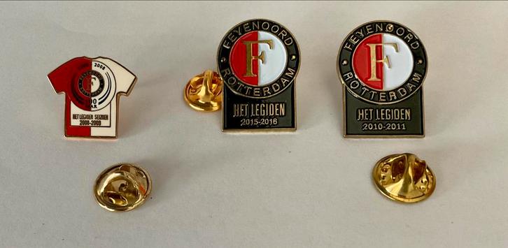 3 VERSCHILLENDE PINS VAN FEYENOORD ROTTERDAM, Verzamelen, Sportartikelen en Voetbal, Zo goed als nieuw, Overige typen, Feyenoord