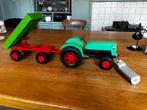 TRACTOR BP PLASTIC BESTUURBAAR MET KAR OUD REX ZELDZAAM, Ophalen of Verzenden, Gebruikt, Tractor of Landbouw