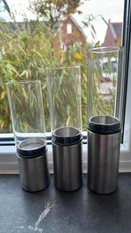 3 blomus kaarsenhouder, Ophalen, Zo goed als nieuw, Metaal, Grijs