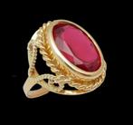 Brede antieke 18 karaat Gouden Jugendstil Ring Damesring, Sieraden, Tassen en Uiterlijk, Antieke sieraden, Ophalen of Verzenden