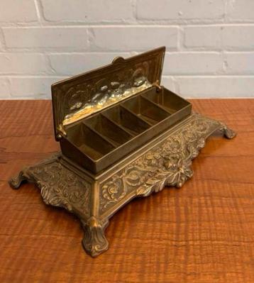 Art Nouveau Massief Messing Postzegeldoos XIX Napoleon III beschikbaar voor biedingen