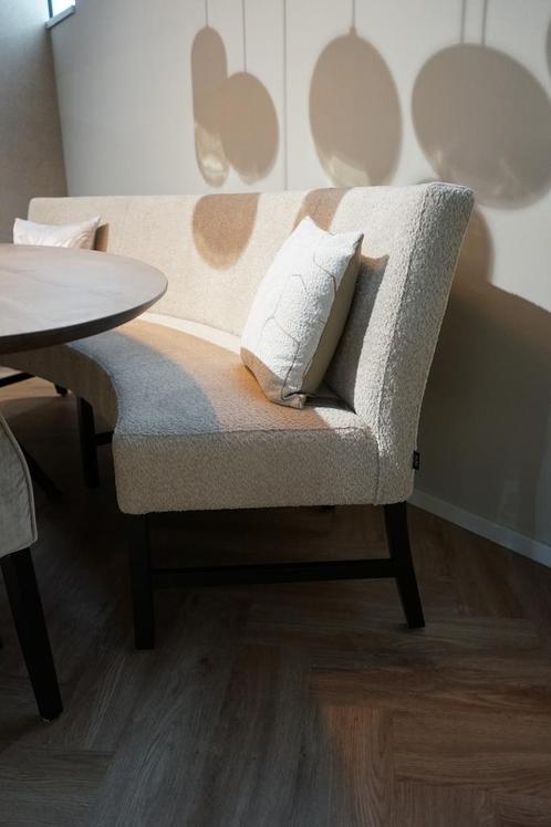 Eetkamerbank Diego van Olav, Huis en Inrichting, Stoelen, Zo goed als nieuw, Vier, Hout, Stof, Wit, Ophalen