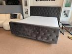Boxspring 180 Grijs Gecapitonneerd met Emma matras E-7179, Huis en Inrichting, #Boxspring#Gecapitonneerd#180#Grijs#2persoons, Ophalen of Verzenden