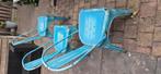 stalen tuinstoelen in 2 kleuren in roestlook., Ophalen, Gebruikt