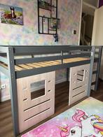 Halfhoogslaper met hutwanden, Kinderen en Baby's, Kinderkamer | Bedden, Ophalen, Gebruikt, 100 cm of meer, Hoogslaper of Stapelbed