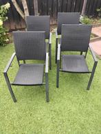 4 mooie en goede tuinstoelen, + 2 waarvan bovenkant rafelt, Ophalen, Gebruikt, Kunststof