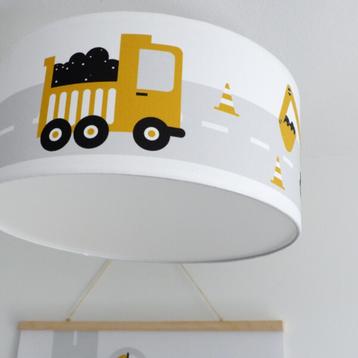 Plafondlamp Kinderlamp Werkvoertuigen Okergeel ANNIdesign beschikbaar voor biedingen