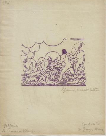 Georges Braun litho "Voltaire-Le Taureau Blanc" épreuve avan beschikbaar voor biedingen