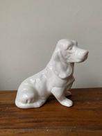 Vintage witte keramische hond – Basset Hound, Ophalen of Verzenden, Zo goed als nieuw, Dier