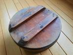 Brocante Oud Kaasvat met deksel Ø 35 cm, Ophalen of Verzenden
