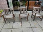 Teak houten stoelen 3 x, Tuin en Terras, Tuinstoelen, Ophalen, Gebruikt, Teakhout
