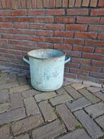 Mooie oude antieke zinken emmer teil met maatverdeling, Ophalen, Zo goed als nieuw