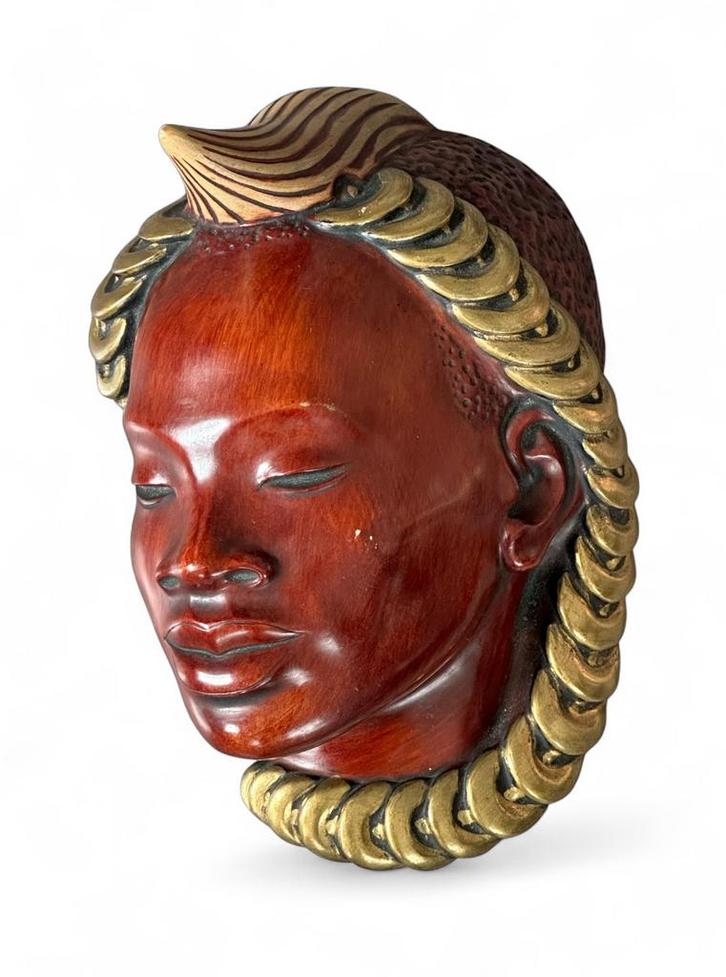 Achatit Afrikaans Masker - Made in Germany vintage, Antiek en Kunst, Kunst | Beelden en Houtsnijwerken, Ophalen of Verzenden