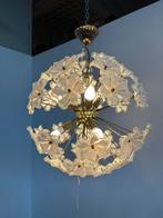 Vintage Bloemen Kroonluchters Set, Gebruikt, Design, Glas, D