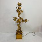 Mid century goud vloerlamp bloemen Hans Kögl jaren 70, Ophalen, Gebruikt, Metaal, 100 tot 150 cm