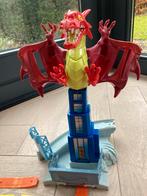 Hot Wheels Draak  met 4 auto’s en extra banen, Zelf te bouwen, Ophalen of Verzenden, Hot Wheels, Handmatig
