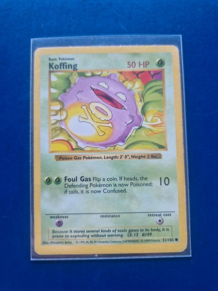 Pokemon Koffing shadowless base set kaart, Hobby en Vrije tijd, Verzamelkaartspellen | Pokémon, Nieuw, Losse kaart, Ophalen of Verzenden