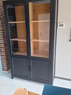 Vitrinekast zwart 250 hoog  120 breed ( Goossens), Huis en Inrichting, Kasten | Buffetkasten, Gebruikt, 100 tot 150 cm, 200 cm of meer
