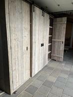wandkast van gebr steigerhout, Huis en Inrichting, Ophalen, 200 cm of meer, Met deur(en), Overige houtsoorten