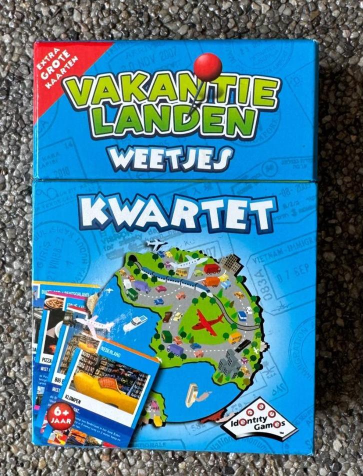 Kwartet vakantielanden weetjes van Identity games, Verzamelen, Speelkaarten, Jokers en Kwartetten, Zo goed als nieuw, Kwartet(ten)