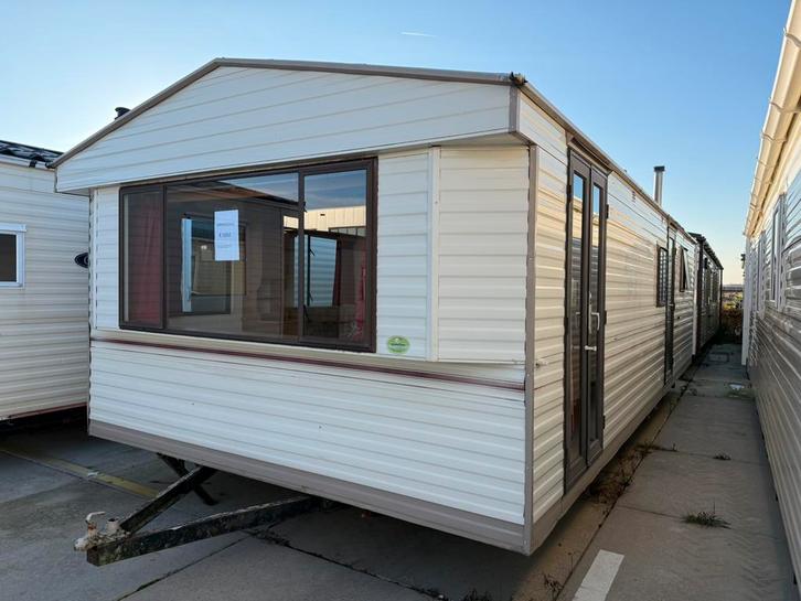 Boston puntdak 350 x 9.00 / 2 slk/Douche/wc  + Gebracht, Caravans en Kamperen, Stacaravans, tot en met 4, Ophalen of Verzenden