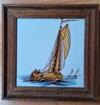 Harlings tegeltje in houten lijstje., Antiek en Kunst, Antiek | Wandborden en Tegels, Ophalen of Verzenden