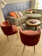 Fauteuil Bold Monkey 2 Stuks Oud Roze Velvet, Huis en Inrichting, Stoelen, Ophalen, Twee, Overige kleuren, Zo goed als nieuw