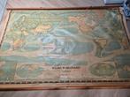 Oude Schoolkaart - Wereldkaart ~1954, Antiek en Kunst, Antiek | Schoolplaten, Ophalen, Aardrijkskunde