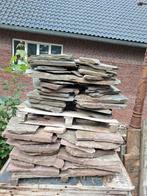 Flagstones blauw & rood gebruikt, Tuin en Terras, Tegels en Klinkers, Gebruikt, Ophalen of Verzenden, 10 m² of meer, Beton